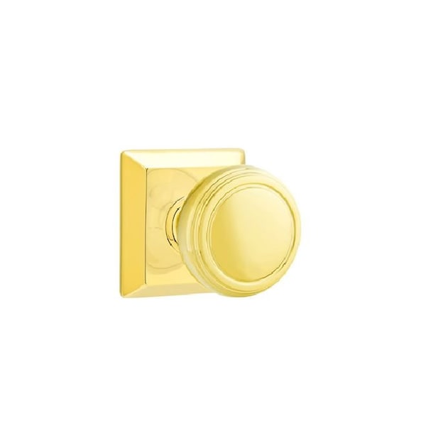 Emtek 8131NWUS3 Norwich Knob Passage With Quincy Rose for 1-1/4" to 2" Door Lifetime Brass Finish 8131NWUS3 - main